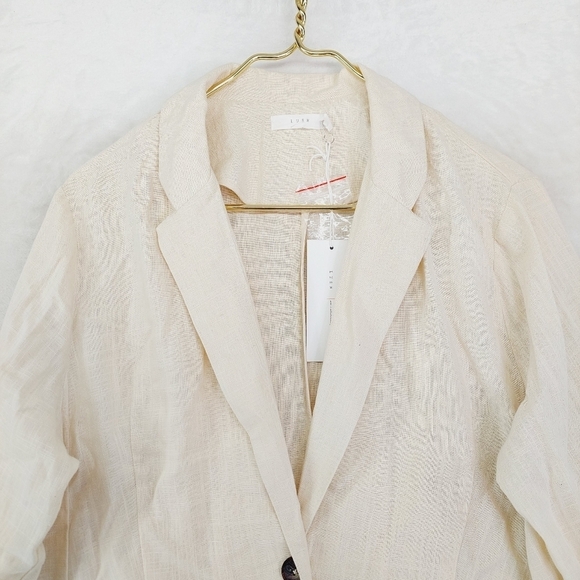 Lush Cream Roll Tab Sleeve 2 Button-Up Blazer Jackets 535 - Picture 2 of 8